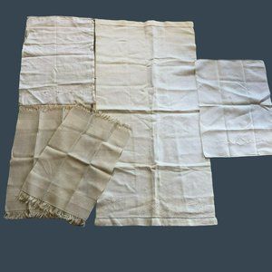Lot of 7 Embroidered Woven MCM Table Funiture Scarves Crafters Repurpose